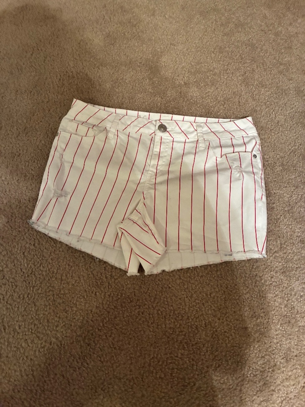 White Stripe Shorts Size 10